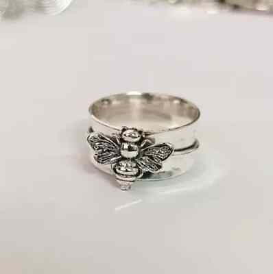 #ad Honey Bee Unique Handmade Spinner 925 Sterling Silver Ring For Menamp; Women AK581 $15.99