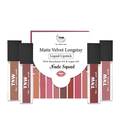 #ad #ad TNW Natural Wash Matte Velvet Nude Lipstick Mini Shades Combo Of 4 $14.95