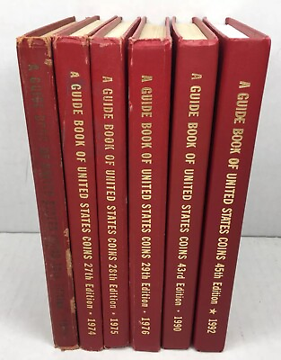 #ad 6 x Red book Coin Value Guidebook Numismatic Collecting 1965 1974 1976 1990 1992 $59.99