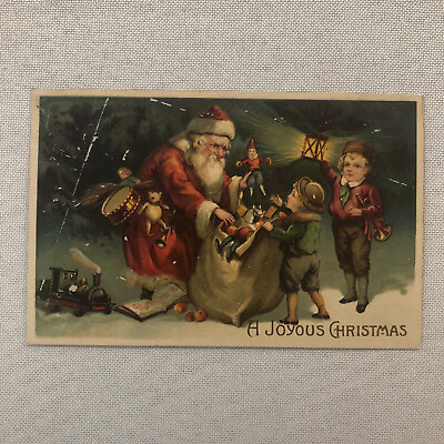 #ad Christmas Postcard Post Card Vintage Embossed Antique Santa Claus Posted $34.99
