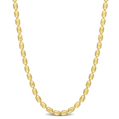 #ad AMOUR Oval Ball Chain Necklace In Yellow Plated Sterling Silver 20 In $41.79