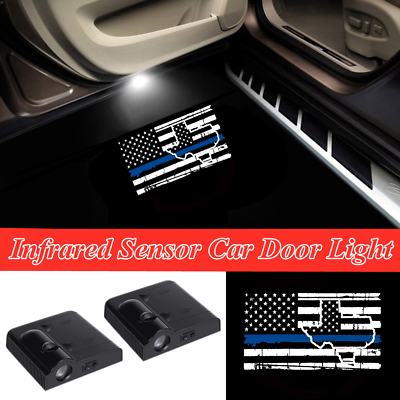 #ad 2x State of Texas American Flag Logo Car Door LED Laser Projector Shadow Lights $18.99