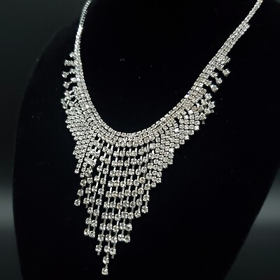 #ad Women Rhinestone Tassel Necklace Jewelry Accessory Choker 96 3 $12.55