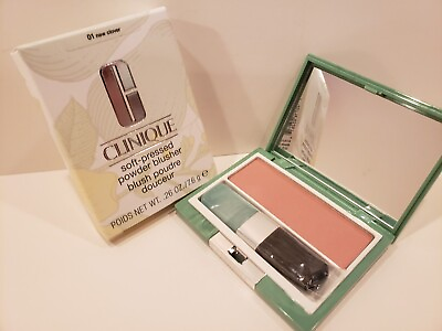 #ad Clinique Soft Pressed Powder Blusher w Brush 01 New Clover 0.26 oz NIB $25.99