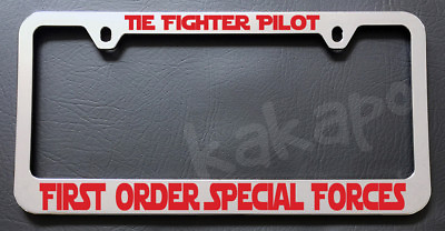 #ad Tie Fighter Pilot First Order Special Forces Star Wars Chrome Plate Frame $14.99