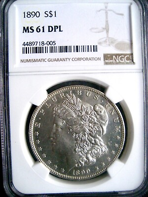 #ad 1890 P Morgan Dollar NGC MS 61 DPL Very Rare in DMPL $319.00