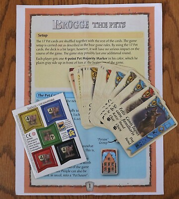 #ad Bruges Brügge Board Game The Pets Promo Expansion Die Haustiere Stefan Feld $15.99