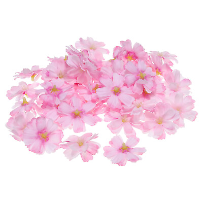 #ad 50Pcs 1.77quot; Artificial Silk Plum Blossom Flower Heads Fake Flowers for DIY Pink $10.57