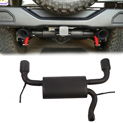 #ad Dual CatBack Exhaust Muffler System For 07 18 Jeep Wrangler JK 2 4DR Flat Black $137.00