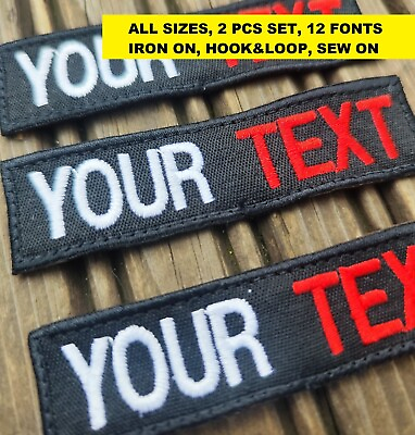 #ad 2PCS Custom Name Patch Personalized Biker Tag Large Size Iron On Hook EU Seller $17.99
