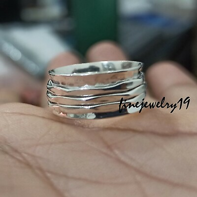 #ad 925 Sterling Silver Spinner Ring Meditation Ring Handmade Ring Gift Jewelry AO04 $9.78