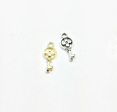 #ad 20s Mini Key Lock Bracelet Charms Miniature Keys Necklace Pendant Jewelry Making $12.87