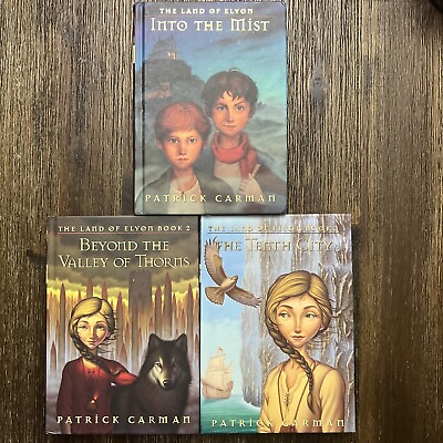 #ad Patrick Carman Land of Elyon Lot Of 3 Books Into Mist Tenth City Valley Thorns $8.99