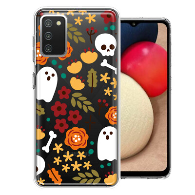 #ad For Samsung Galaxy A03S Autumn Flowers Ghosts Skulls Halloween Case $11.99