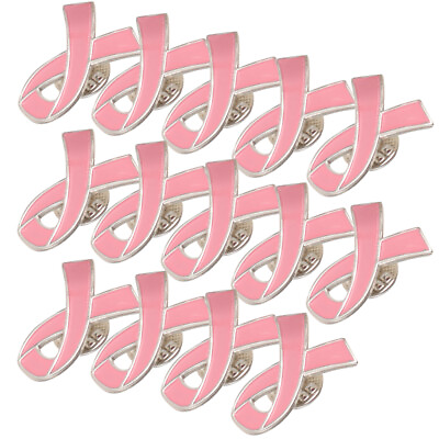 #ad 30pcs Ribbon Breast Awareness Enamel Lapel Pin Brooches for Women Girls $10.69