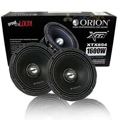 #ad Orion Audio 1600 W Watt 8quot; Mid Range Bass Loud 4 Ohm Set of 2 Speakers XTX854 $149.95