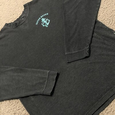 #ad Outer Banks T Shirt Mens L Black OBX Long Sleeve Crew Neck Southpointe Jersey $14.99