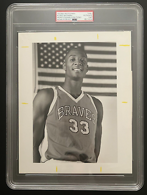 #ad PSA DNA 1987 Type 1 Original Photo Alonzo Mourning Indian River H.S. USA TODAY $300.00