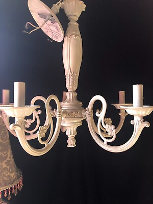 #ad Shabby Chic Style Ivory Colored Chandelier Perfect Condition 21quot;h. x 20quot;w. $125.00