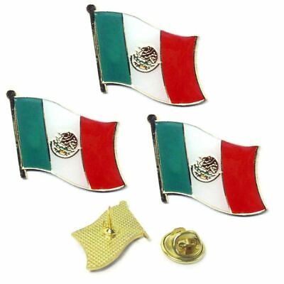 #ad 3 Pack Mexico Flag Lapel Pin Support Patriotic Enamel Badge Hat Tie Mexican Flag $10.44
