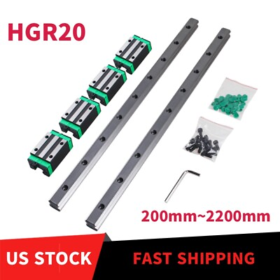 #ad 2PCS HGR20 Linear Guide Rail 200 2200mm 4PCS HGH20CA Slide Blocks for CNC DIY $37.00