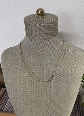 #ad Designer ADINA REYTER 14K Double Chain RIGHT ANGLE Yellow Gold Plated Necklace $111.99
