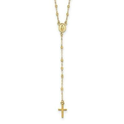 #ad REAL 14k Semi Solid Gold 20 INCH Virgin Mary Beads Rosary Necklace Rosario $557.98