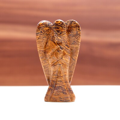 #ad Jet Mirian 2 inch Gemstone Angel Gemstone Guardian Pocket Angel Figurine for Rei $18.00
