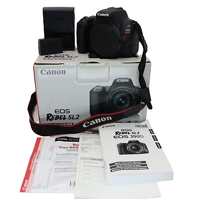 #ad Canon EOS Rebel SL2 24.2 MP Digital SLR Body Battery Charger Box*37938 SC $300.00