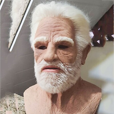 #ad Latex Old Man Mask Male Disguise Cosplay Costume Halloween Realistic Party Masks $21.99