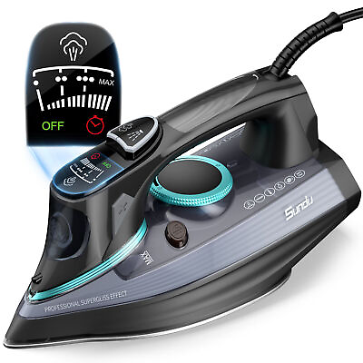 #ad Sundu 1700W Steam Iron for Clothes w Rapid Heating Ceramic Coated Soleplate NEW $44.99