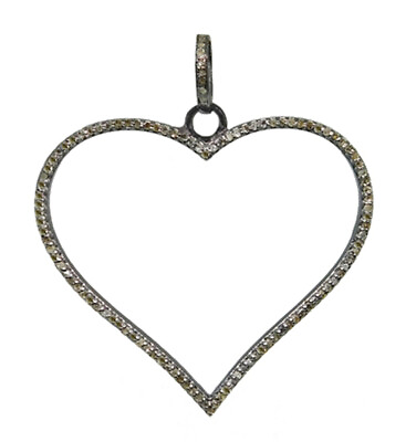 #ad Handmade Heart Locket Glorious Diamond Open Heart Pendant In Fancy Design Charms $169.99