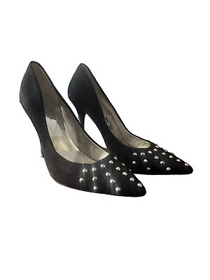 #ad Guess Black Suede Studded High Heel Pumps 4 Inch Heels Women’s Size 7M $29.99