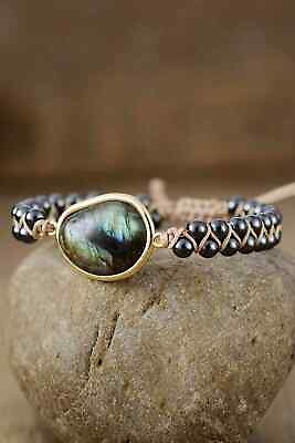 #ad Natural Stone Beaded Bracelet $11.90