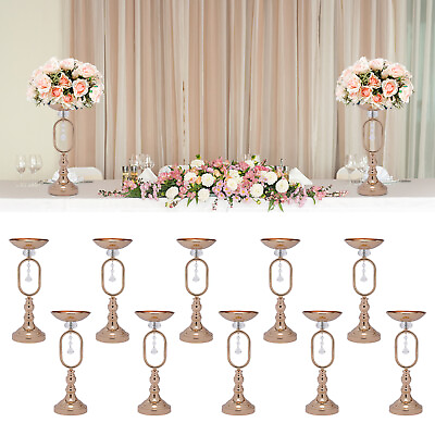 #ad 10 Gold Wedding Centerpieces Flower Vase Candle Holder Table Retro Home Decor US $76.95