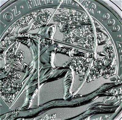 #ad 2021 1 oz .999 silver Robin Hood Myths amp; Legend Great Britain BU in capsule $48.95