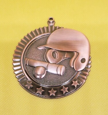 Baseball Pendant Bronze Medal Trophy 2.5 Inches Round Blank Metal ©PDU $5.45