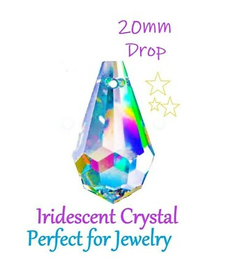 10 Iridescent 20mm Drop Chandelier Crystals Suncatchers Lead Crystal Asfour $10.99