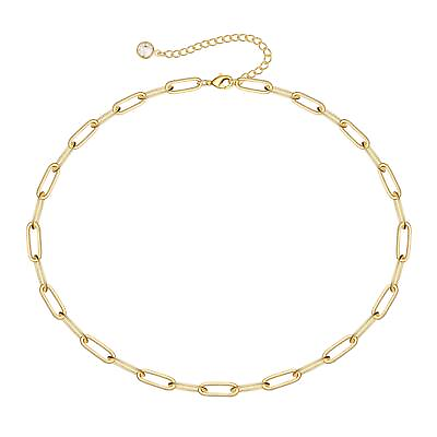 #ad Thick Gold Link Choker necklace 14K Gold Link Chain Necklace Gold Filled Chain $19.13