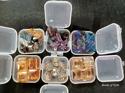#ad Faceted Crystal Glass Beads Loose Bead Lot Jewelry Making Czech Storage $14.88