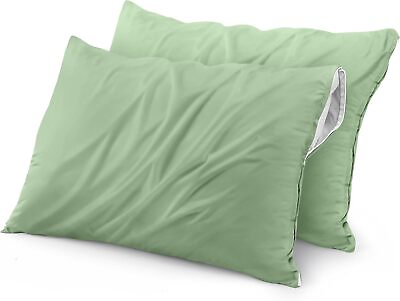 #ad 2 Pack Bed Bug Proof Zippered Pillow Encasement Waterproof Utopia Bedding $18.17