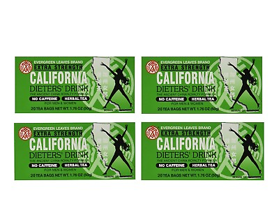 #ad 4 BOXES CALIFORNIA DIETERS#x27; DRINK EXTRA STRENGTH TEA 1.76 OZ 20 Tea Bags $18.69