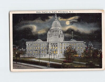 #ad Postcard State Capitol by Night Providence Rhode Island USA $29.95