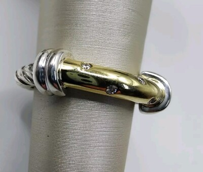 #ad David Yurman Metro Diamond Ring 18k Yellow amp; Sterling Size 5 $299.00