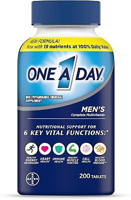 #ad One A Day Men#x27;s Complete Multivitamin 6 Vital Function Supplement 200 Tablets $19.77