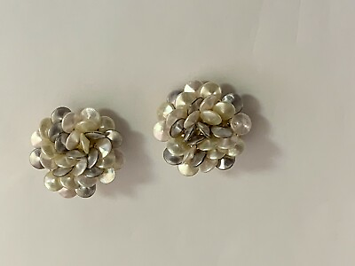 #ad CLIP ON EARRINGS Costume Jewelry Flower Cluster clip ons $7.49