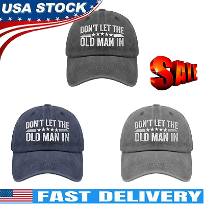 #ad #x27;Don#x27;t let The Old Man in#x27; Vintage American Flag Hat Low Profile Caps Men Women $8.99