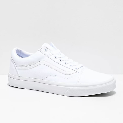 #ad Vans OLD SKOOL Mens Womens All White VN000D3HW00 Low Top Skateboard Shoes $57.95