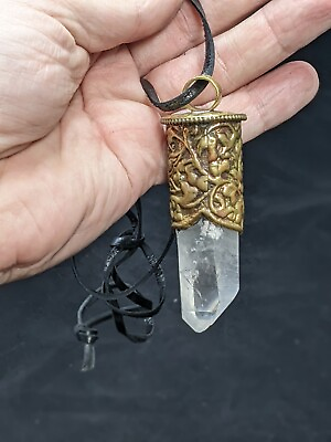 #ad Vintage Hand Made Tibetan Crystal Pendant Carved Reiki Healing $90.00