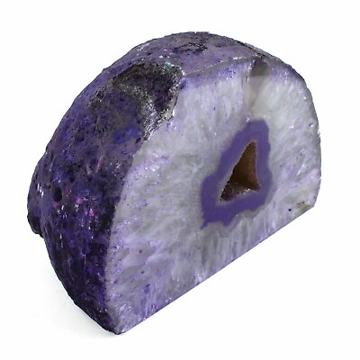#ad Polished Purple Agate Crystal Geode Druzy with Cut Base 1 2lb to 1lb $20.99